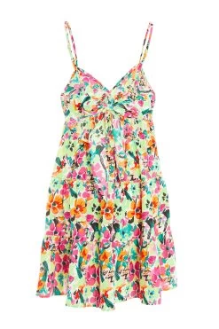Multicoloured Floral Smock Dress -Women Clothing Sale 00100038654 ZB