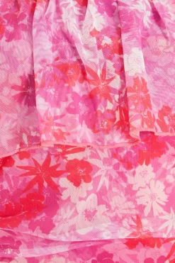 Pink Floral Ruched Bardot Mini Dress 11 Pink Floral Ruched Bardot Mini Dress -Women Clothing Sale 00100038657 ZS scaled