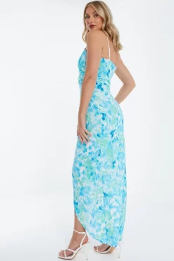 Blue Wrap Ruched Maxi Dress 8 Blue Wrap Ruched Maxi Dress -Women Clothing Sale 00100038687 XB scaled