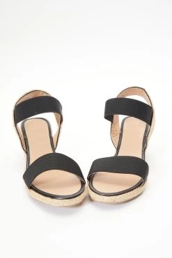 Black Low Wedge Sandals -Women Clothing Sale 00100038689 XS