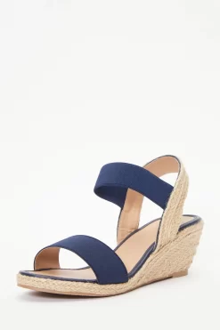Navy Low Wedge Sandals -Women Clothing Sale 00100038692 XB scaled
