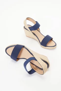 Navy Low Wedge Sandals -Women Clothing Sale 00100038692 XS scaled