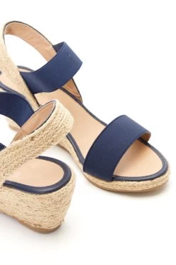 Navy Low Wedge Sandals -Women Clothing Sale 00100038692 ZB
