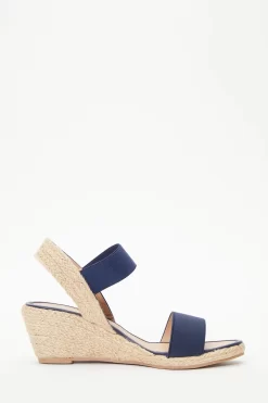 Navy Low Wedge Sandals -Women Clothing Sale 00100038692 ZS scaled