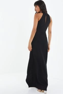 Black Cross Front Maxi Dress 8 Black Cross Front Maxi Dress -Women Clothing Sale 00100038769 XB