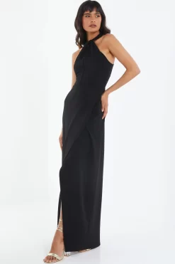 Black Cross Front Maxi Dress -Women Clothing Sale 00100038769 XS scaled