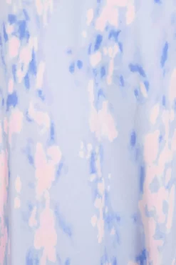 Blue Marble Print Halter Neck Maxi Dress -Women Clothing Sale 00100038774 ZS scaled