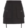 Black Cargo Mini Skirt