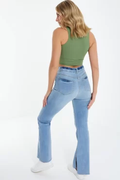 Khaki Crop Top -Women Clothing Sale 00100038786 XB scaled