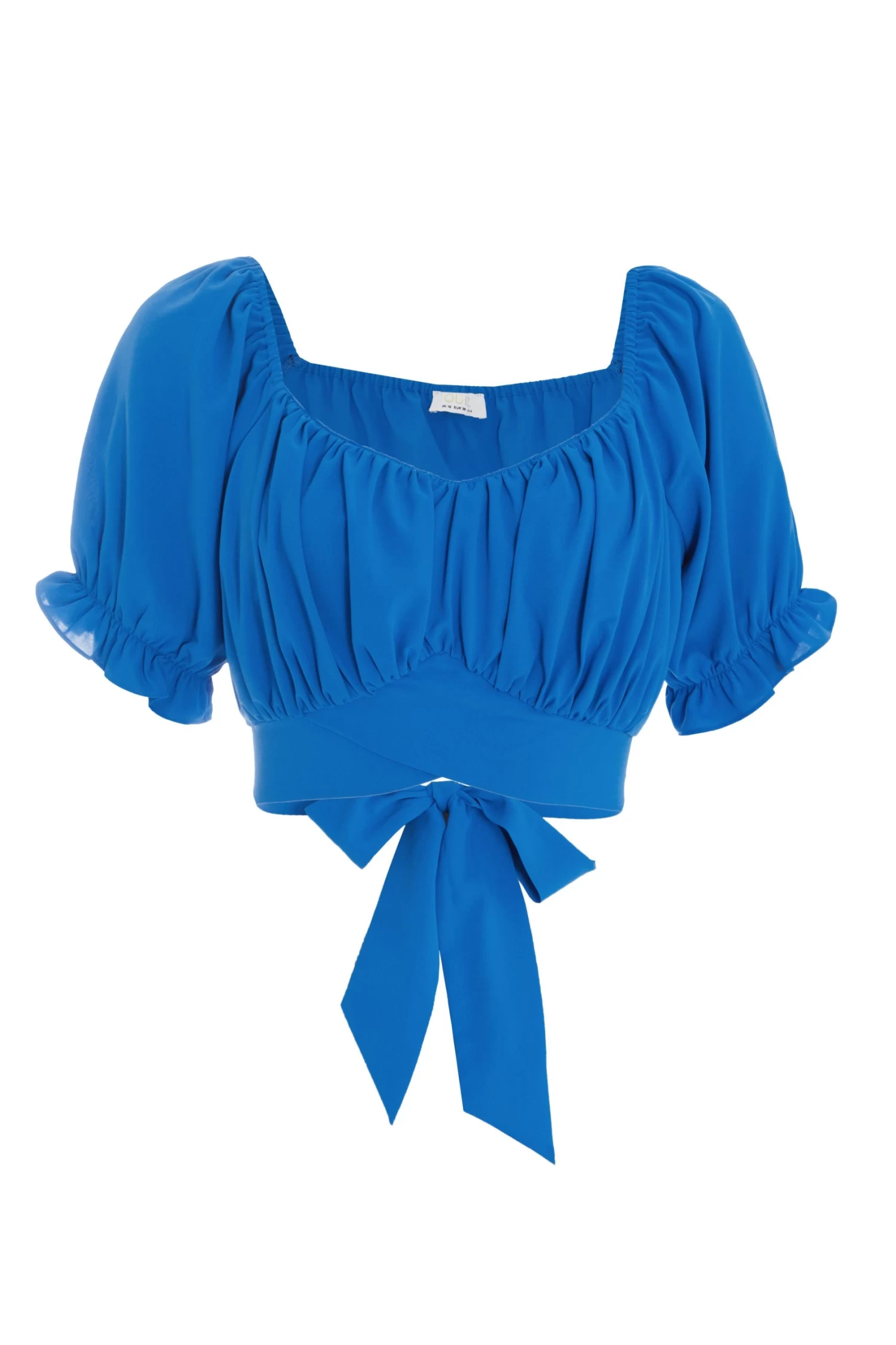 Blue Ruched Crop Top 1 Blue Ruched Crop Top