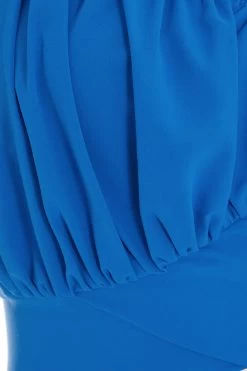 Blue Ruched Crop Top 11 Blue Ruched Crop Top -Women Clothing Sale 00100038789 ZS