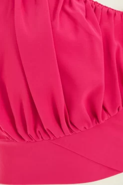 Pink Ruched Crop Top -Women Clothing Sale 00100038791 ZS scaled