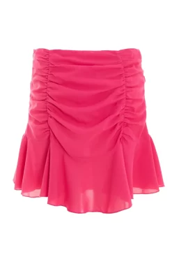 Pink Ruched Mini Skirt 10 Pink Ruched Mini Skirt -Women Clothing Sale 00100038792 ZB scaled