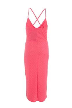 Pink Textured Cowl Midi Dress 10 Pink Textured Cowl Midi Dress -Women Clothing Sale 00100038847 ZB scaled