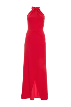 Red Cross Front Maxi Dress