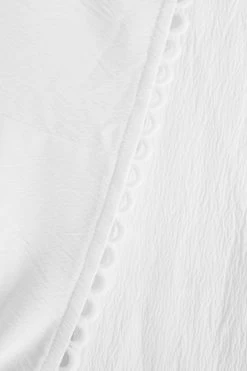 White Textured Tie Front Crop Top 11 White Textured Tie Front Crop Top -Women Clothing Sale 00100038875 ZS