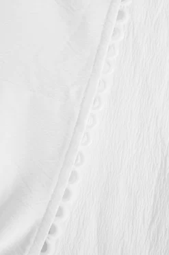 White Textured Tie Front Crop Top -Women Clothing Sale 00100038875 ZS scaled