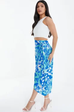 Blue Leopard Print Satin Wrap Midi Skirt -Women Clothing Sale 00100038903 XS scaled