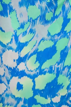 Blue Leopard Print Satin Wrap Midi Skirt -Women Clothing Sale 00100038903 ZS scaled