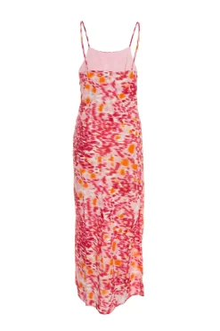 Pink Brush Stroke Ruched Midaxi Dress -Women Clothing Sale 00100038960 ZB scaled