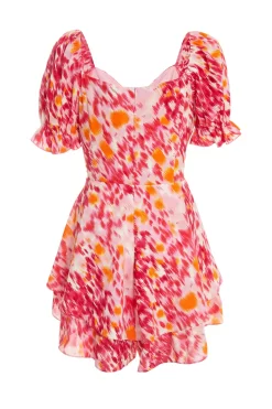 Pink Brush Stroke Playsuit -Women Clothing Sale 00100038961 ZB scaled