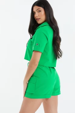 Jade Green Cargo Shorts -Women Clothing Sale 00100038971 XB scaled