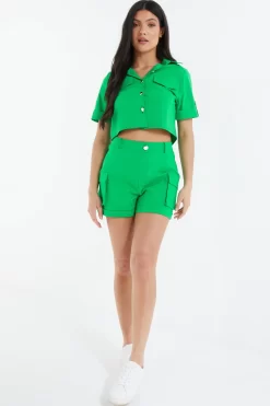 Jade Green Cargo Shorts -Women Clothing Sale 00100038971 XS scaled