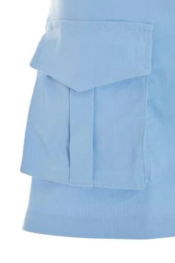 Blue Cargo Mini Skirt -Women Clothing Sale 00100038978 ZS