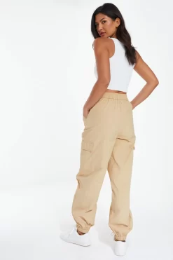 Camel Parachute Cargo Trouser -Women Clothing Sale 00100038980 XB scaled