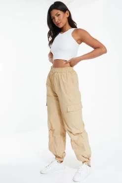 Camel Parachute Cargo Trouser -Women Clothing Sale 00100038980 XS