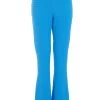 Blue Textured High Waisted Trousers