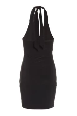 Black Halter Neck Mini Dress 10 Black Halter Neck Mini Dress -Women Clothing Sale 00100038988 ZB