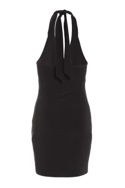 Black Halter Neck Mini Dress -Women Clothing Sale 00100038988 ZB scaled