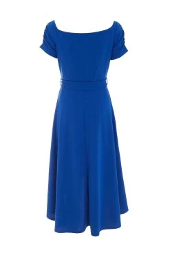 Royal Blue Bardot Dip Hem Midi Dress 10 Royal Blue Bardot Dip Hem Midi Dress -Women Clothing Sale 00100038995 ZB