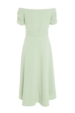 Green Bardot Dip Hem Midi Dress 10 Green Bardot Dip Hem Midi Dress -Women Clothing Sale 00100038996 ZB