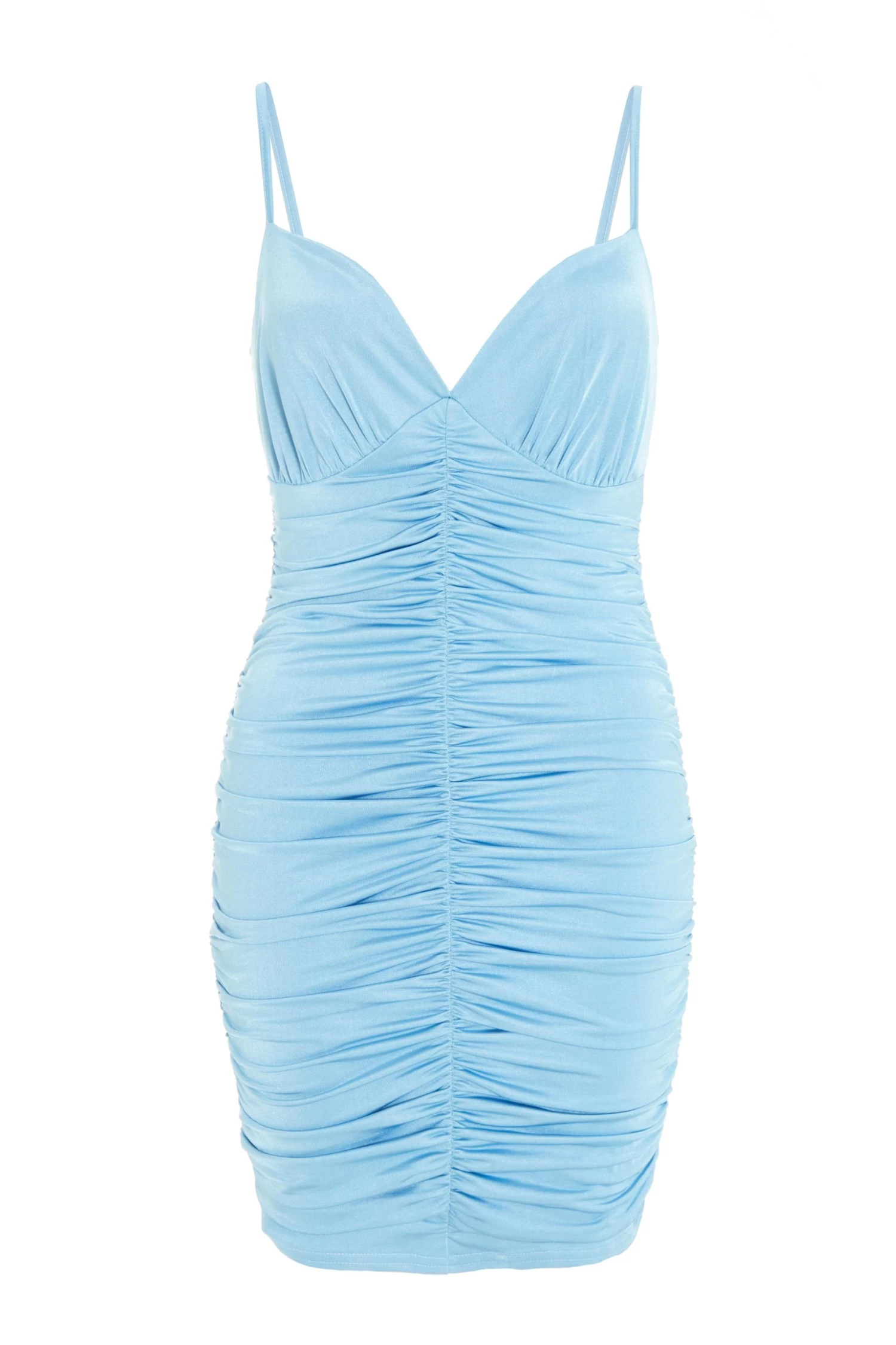 Blue Ruched Bodycon Mini Dress 1 Blue Ruched Bodycon Mini Dress