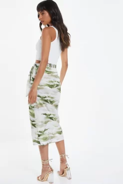 Green Marble Print Wrap Midi Skirt 8 Green Marble Print Wrap Midi Skirt -Women Clothing Sale 00100039045 XB scaled