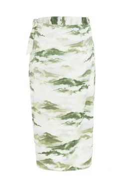 Green Marble Print Wrap Midi Skirt 10 Green Marble Print Wrap Midi Skirt -Women Clothing Sale 00100039045 ZB scaled