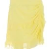 Yellow Chiffon Dobby Frill Mini Skirt