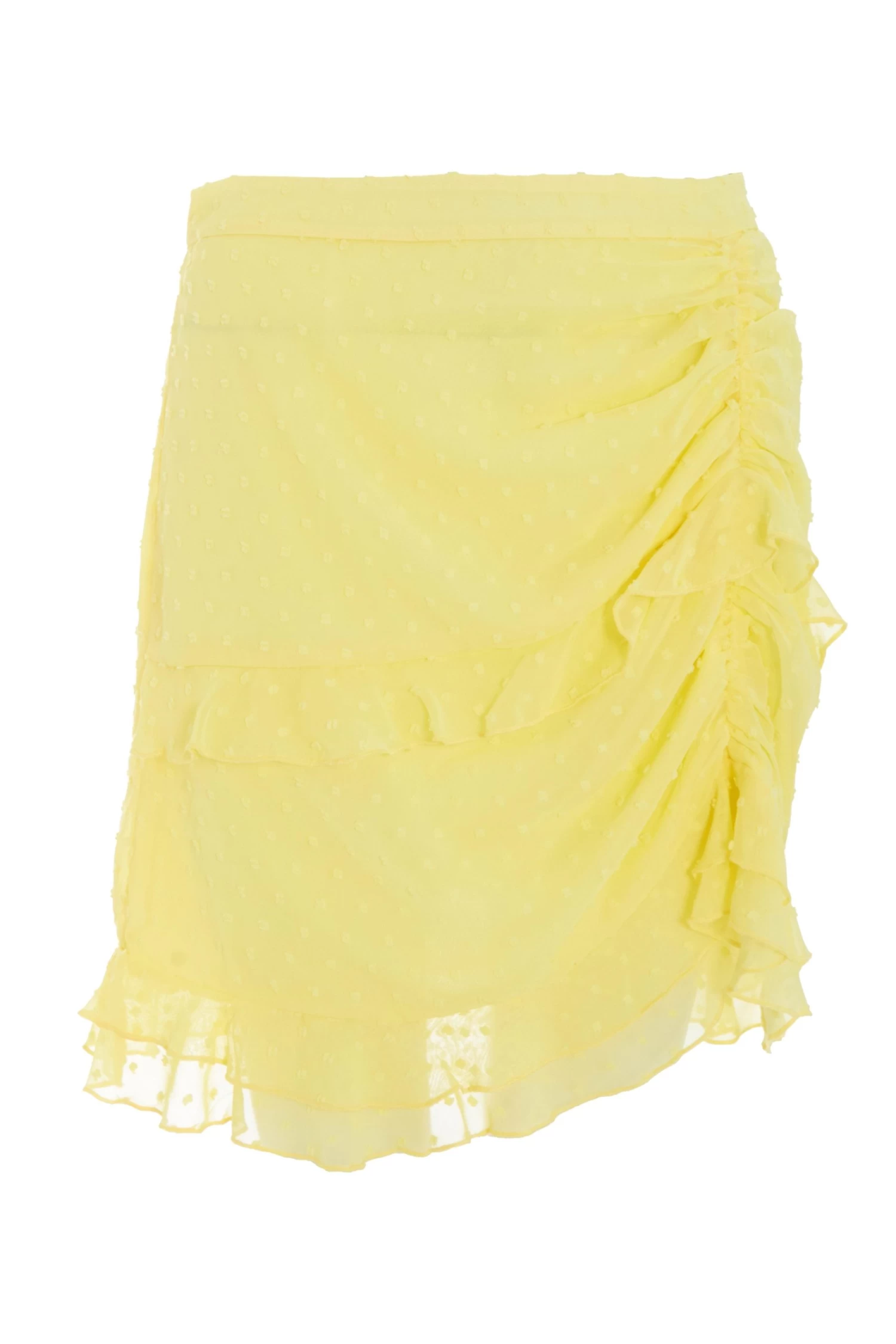 Yellow Chiffon Dobby Frill Mini Skirt 1 Yellow Chiffon Dobby Frill Mini Skirt