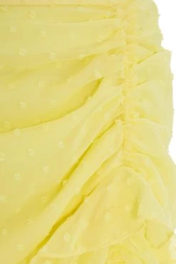 Yellow Chiffon Dobby Frill Mini Skirt 11 Yellow Chiffon Dobby Frill Mini Skirt -Women Clothing Sale 00100039046 ZS