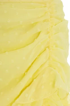 Yellow Chiffon Dobby Frill Mini Skirt -Women Clothing Sale 00100039046 ZS scaled