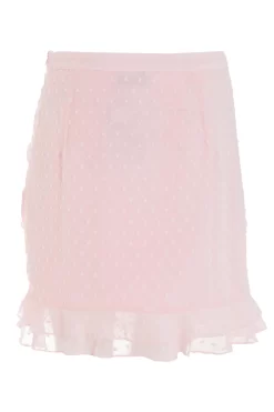 Pink Chiffon Dobby Frill Mini Skirt 10 Pink Chiffon Dobby Frill Mini Skirt -Women Clothing Sale 00100039047 ZB scaled