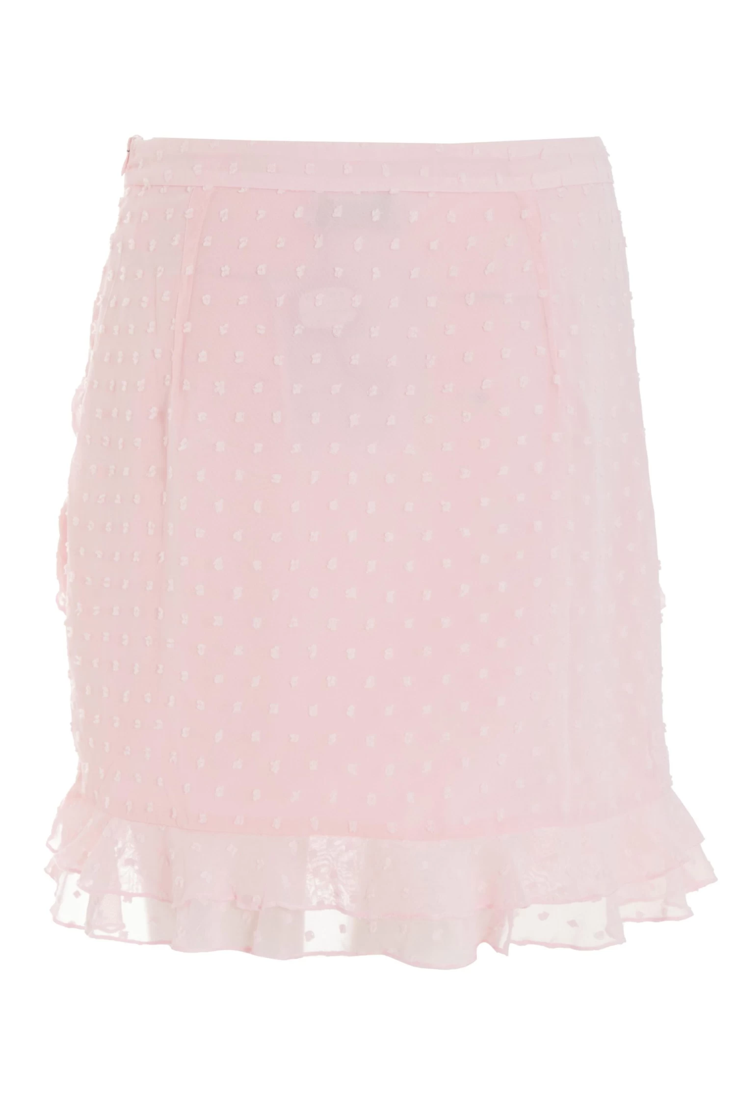 Pink Chiffon Dobby Frill Mini Skirt 5 Pink Chiffon Dobby Frill Mini Skirt - Image 5
