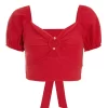 Red Cut Out Crop Top