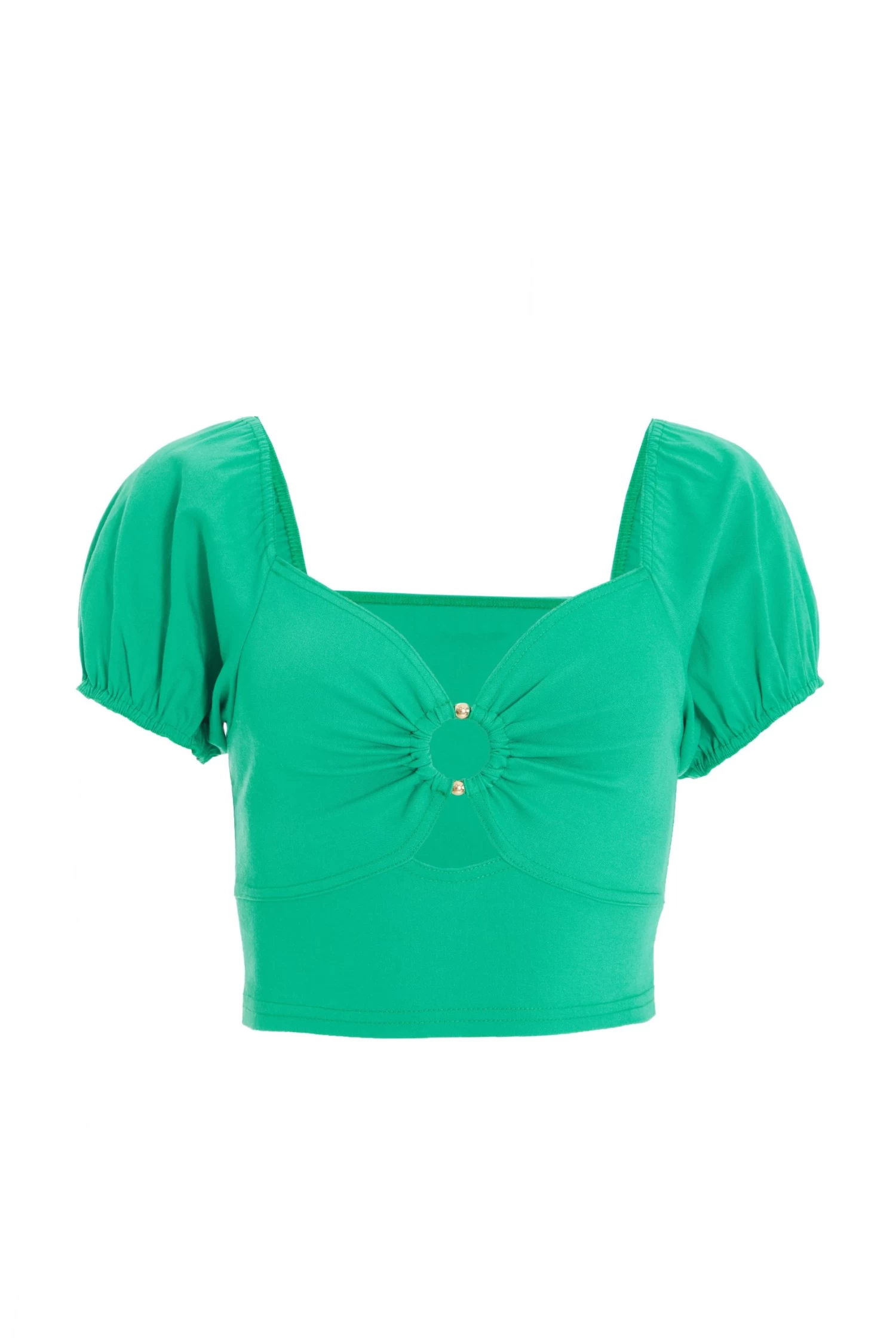 Jade Green Cut Out Crop Top 1 Jade Green Cut Out Crop Top