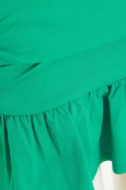Jade Green Ruched Mini Skirt -Women Clothing Sale 00100039053 ZS scaled