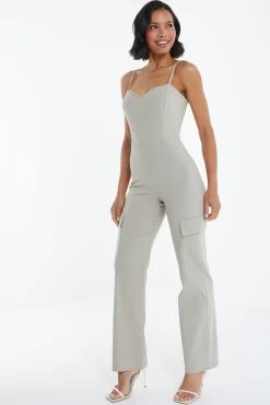 Stone Corset Cargo Jumpsuit -Women Clothing Sale 00100039054 XS