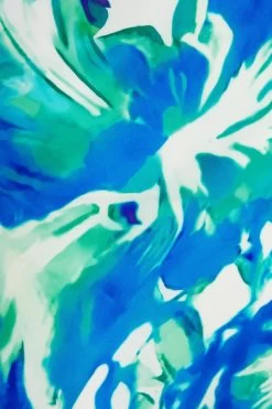 Blue Tropical Print Satin Midaxi Dress -Women Clothing Sale 00100039060 ZS