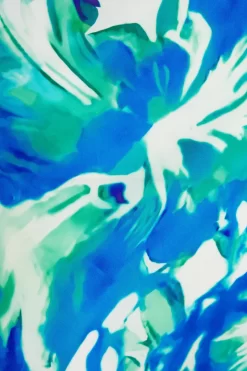 Blue Tropical Print Satin Midaxi Dress -Women Clothing Sale 00100039060 ZS scaled